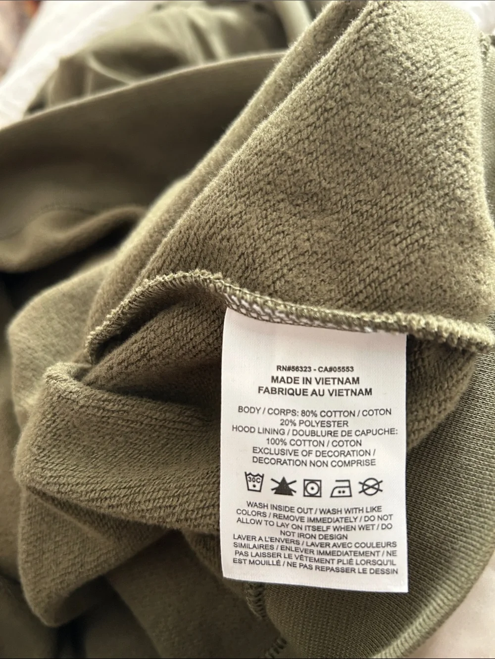 Nike Olive Green Cropped Pullover Hoodie